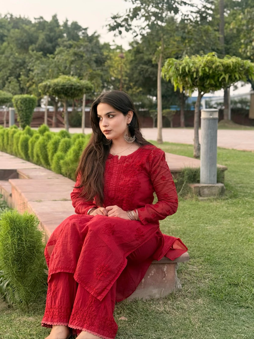 Exclusive Pintex Kota Doria Co-ord Set with Lace Palazzo