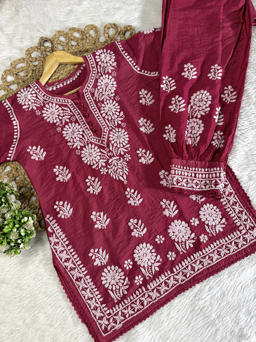 Chanderi Afghani Set