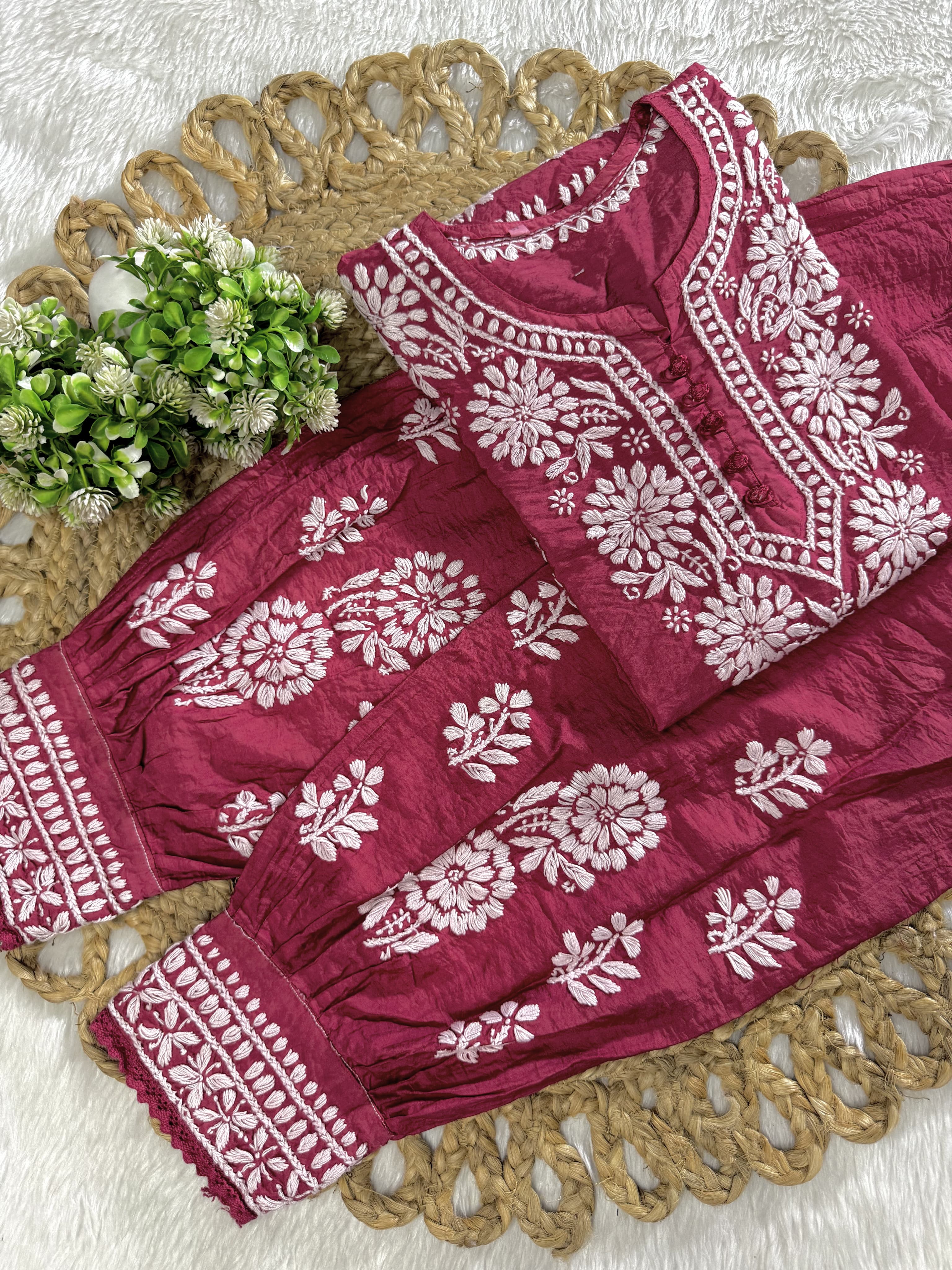 Chanderi Afghani Set