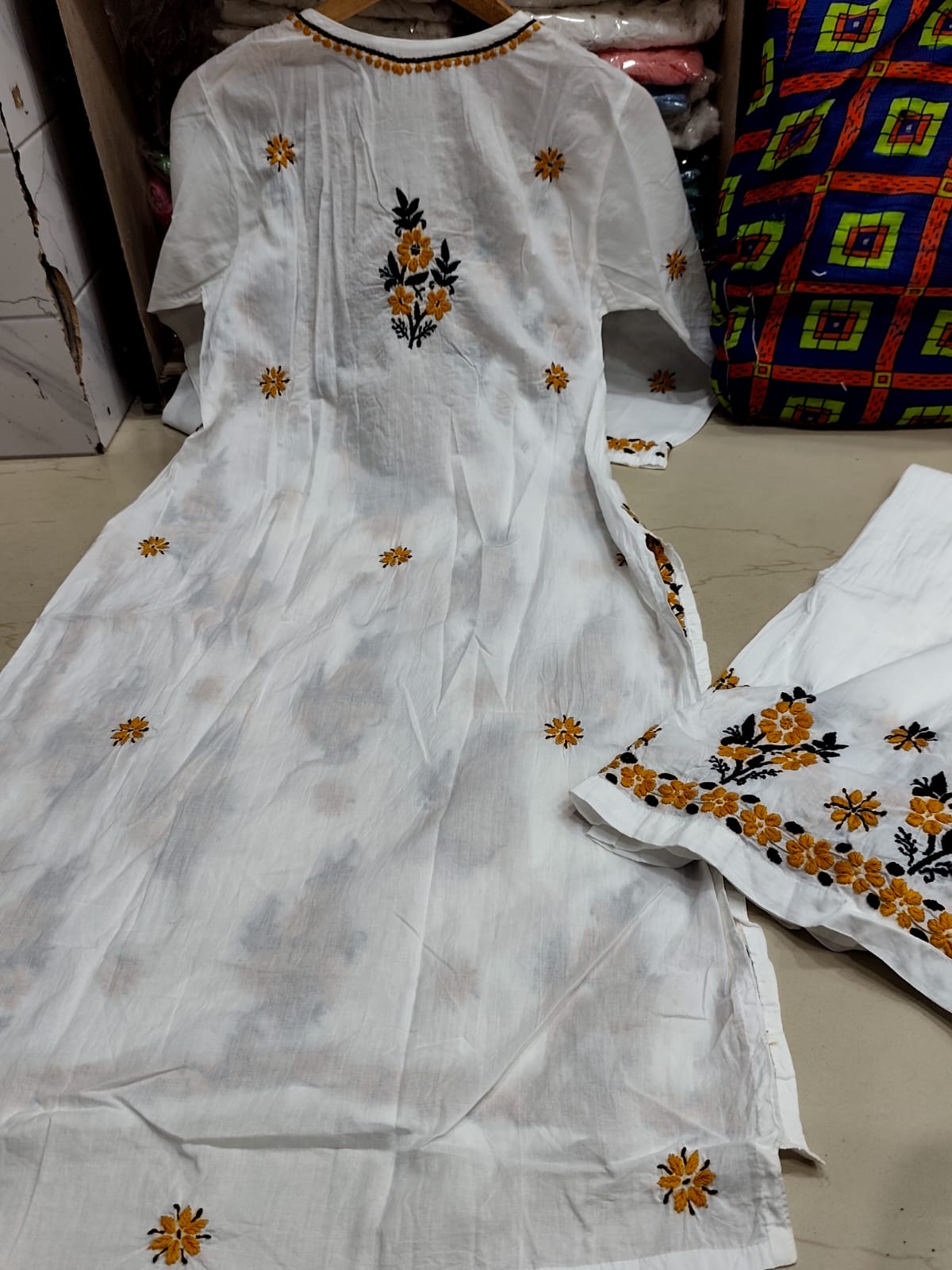 Pure Cotton Summer Chikankari Kurti & Plazo Set