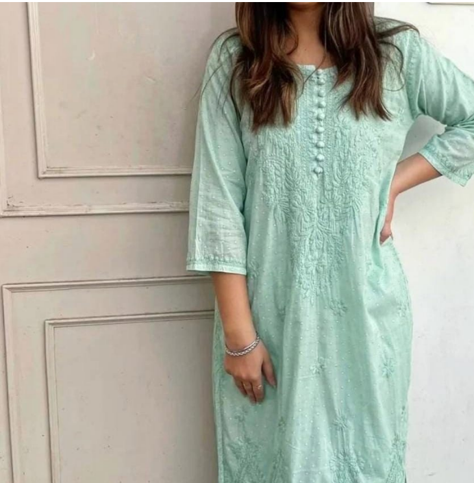Chikankari Dobby Kurti–Pant Set