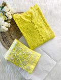 Chikankari Dobby Kurti–Pant Set