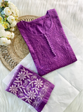 Chikankari Dobby Kurti–Pant Set