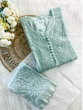 Chikankari Dobby Kurti–Pant Set