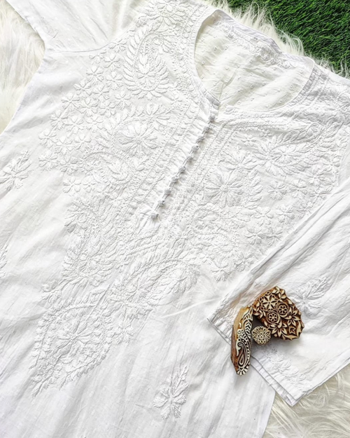 Chikankari Dobby Kurti–Pant Set
