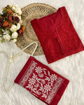 Chikankari Dobby Kurti–Pant Set