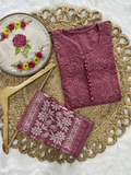 Chikankari Dobby Kurti–Pant Set