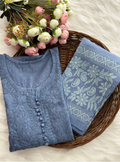 Chikankari Dobby Kurti–Pant Set