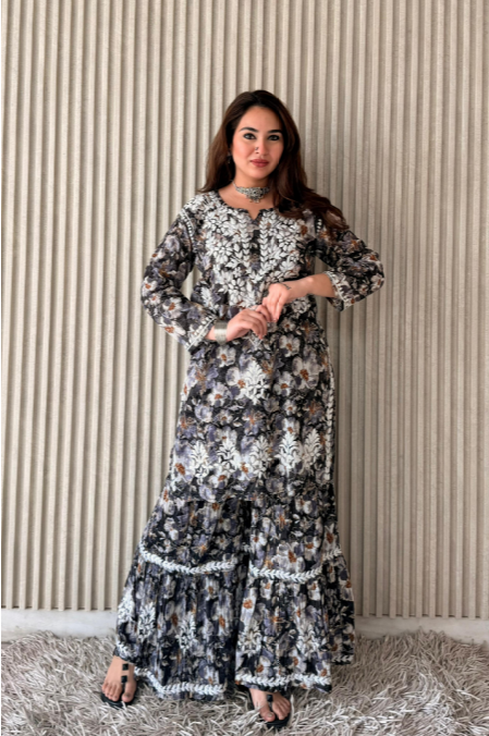 Chikankari Short Kurti & Gharara Set