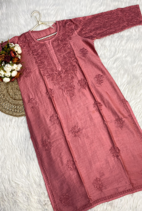 Chikankari Chanderi Silk Cord Set