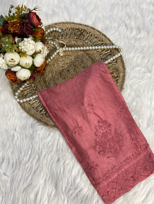 Chikankari Chanderi Silk Cord Set