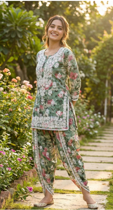 Mul Cotton Tulip Kurti Set – Lightweight & Comfortable