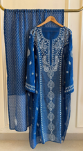 Mul Chanderi Semi-Stitched Kurta & Dupatta Set