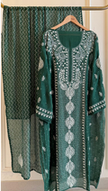Mul Chanderi Semi-Stitched Kurta & Dupatta Set