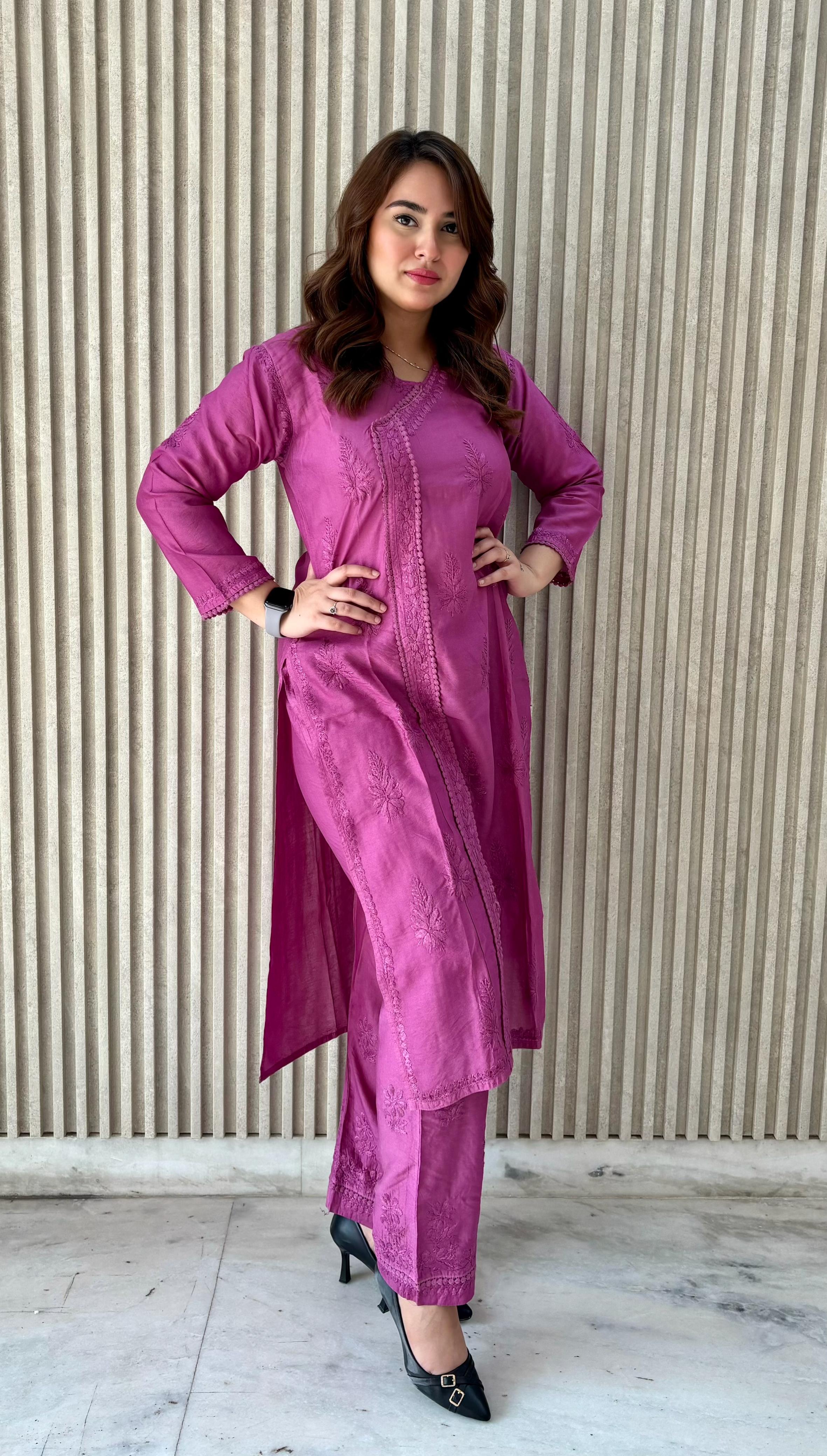 Soft Chanderi Angarkha Kurti Pant
