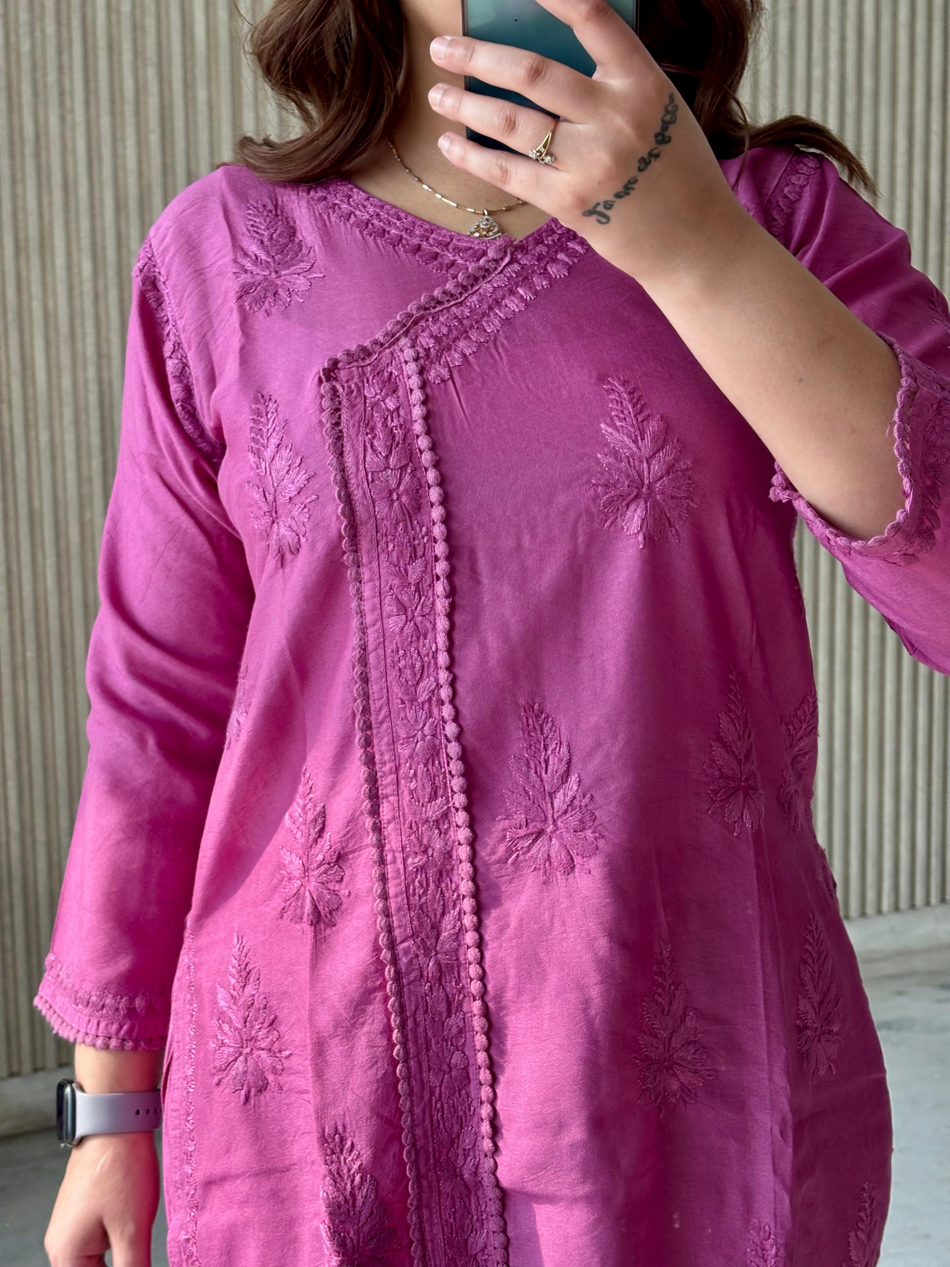 Soft Chanderi Angarkha Kurti Pant