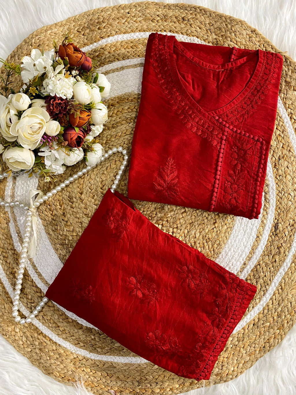 Soft Chanderi Angarkha Kurti Pant