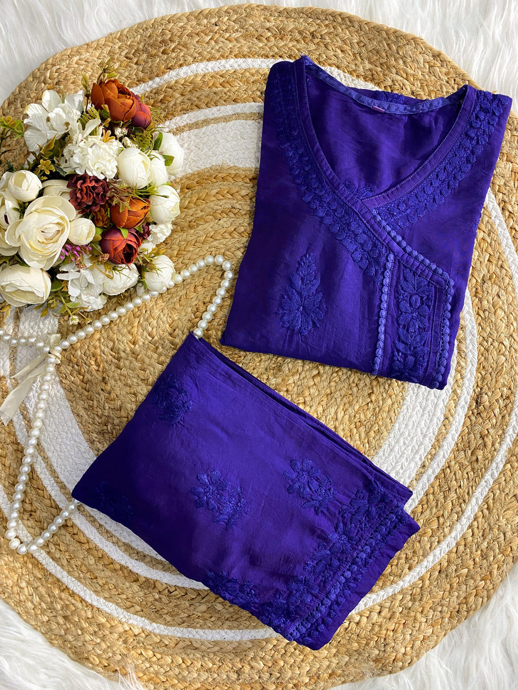 Soft Chanderi Angarkha Kurti Pant