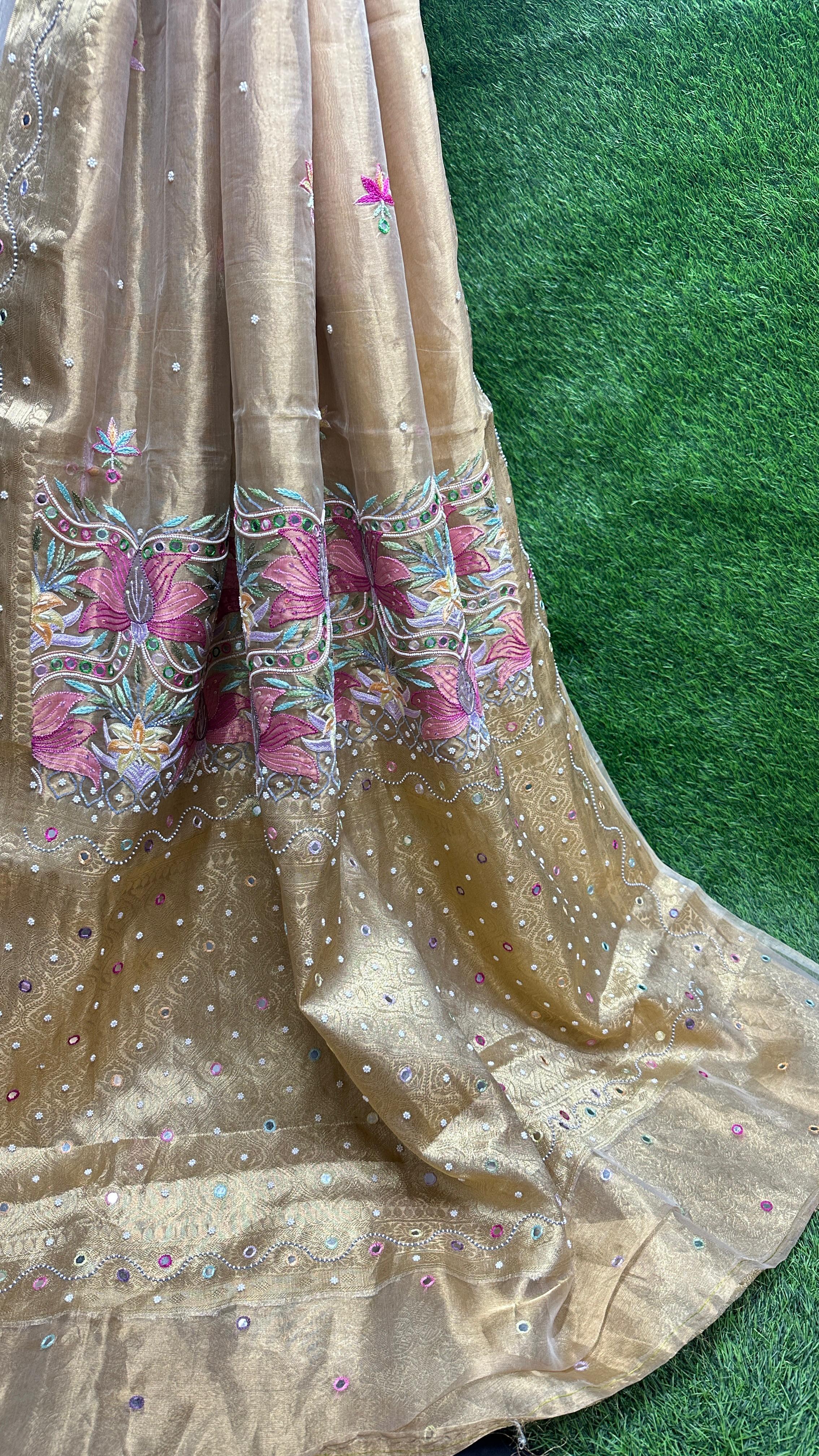 Pure Diamond Tissue Silk Saree