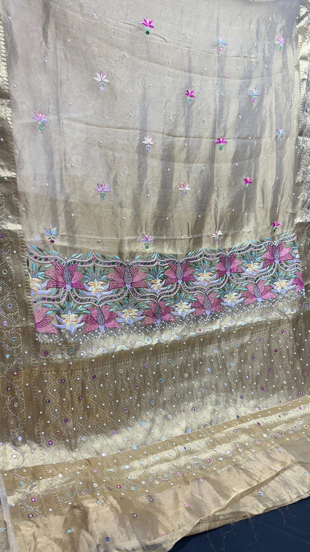 Pure Diamond Tissue Silk Saree