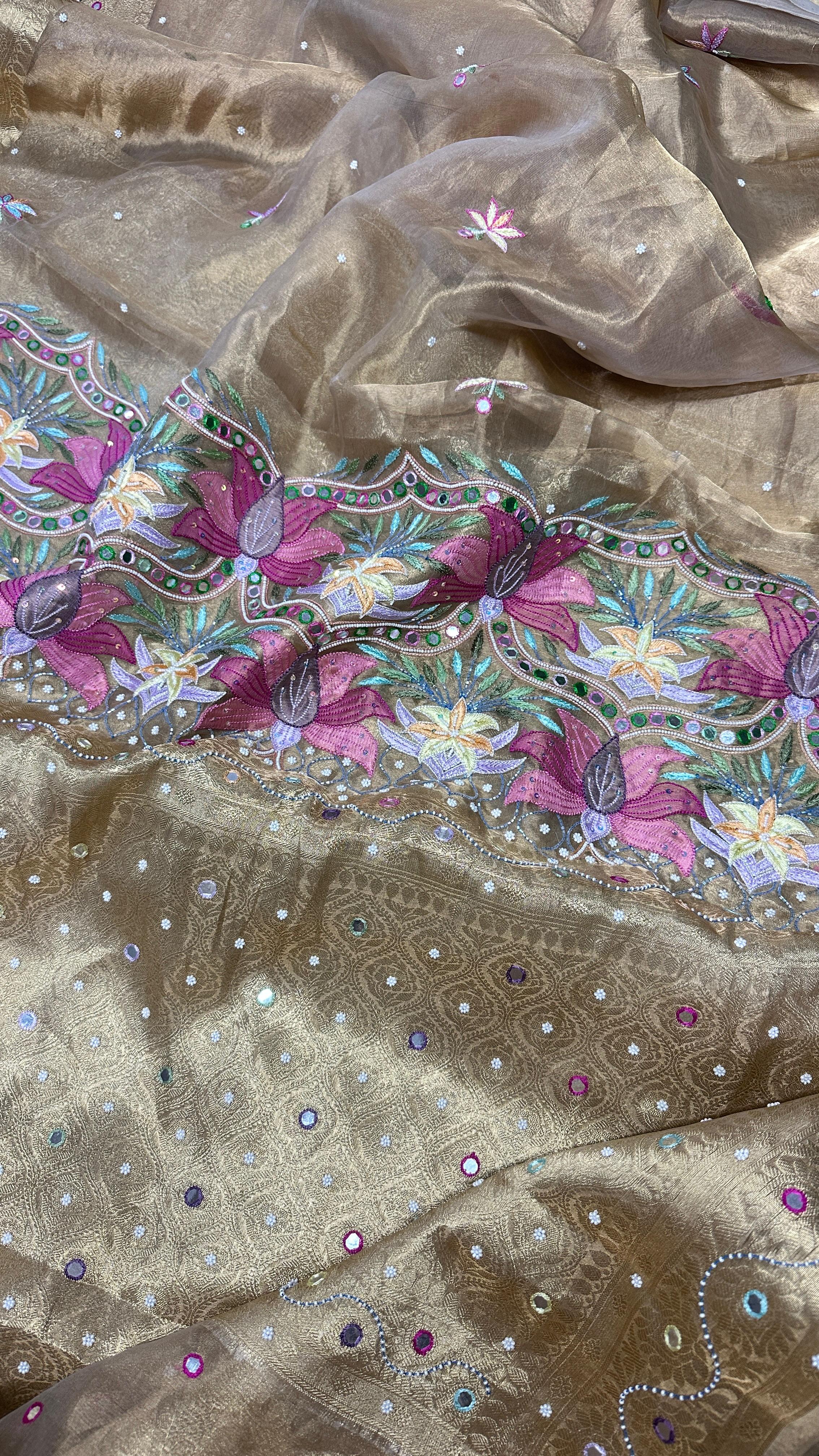 Pure Diamond Tissue Silk Saree