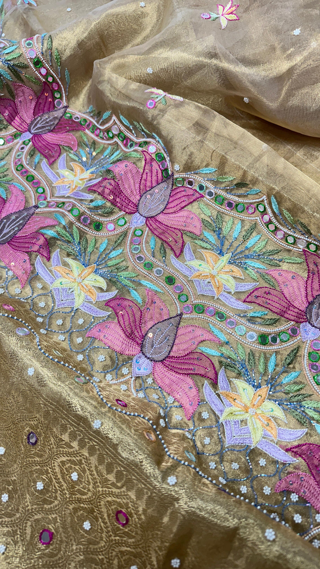 Pure Diamond Tissue Silk Saree