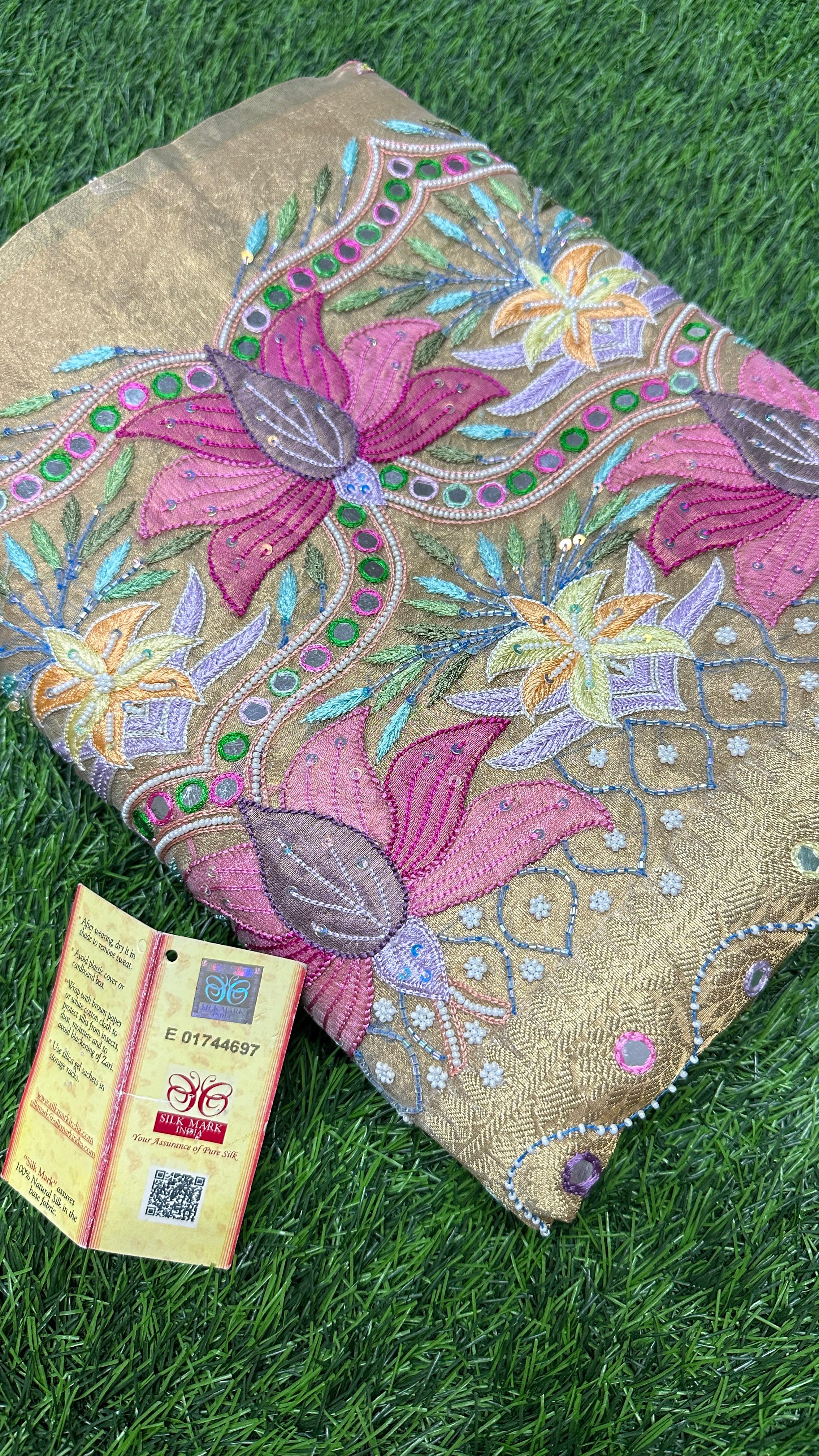 Pure Diamond Tissue Silk Saree