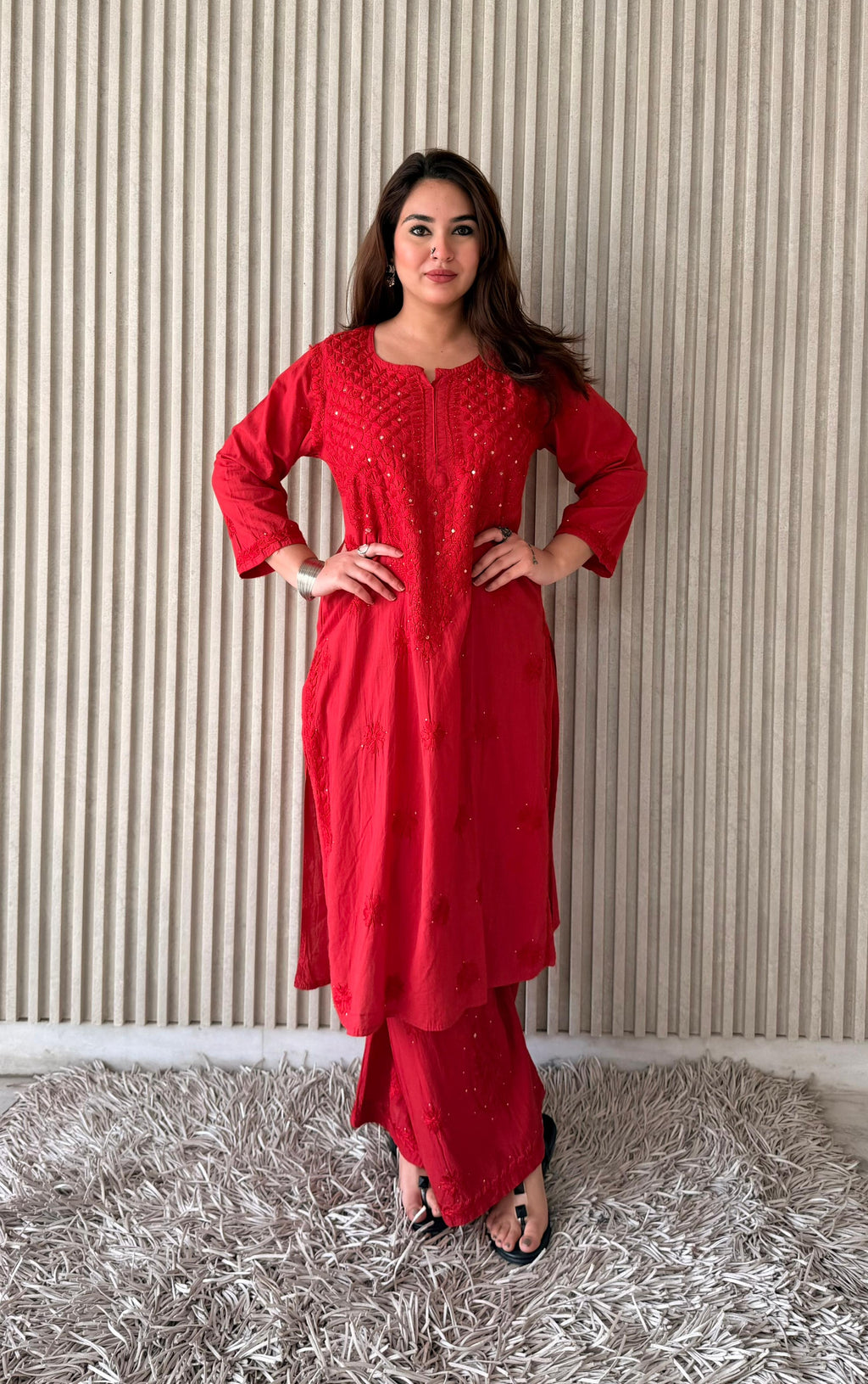 Mal Cotton Kurti Plazzo Set