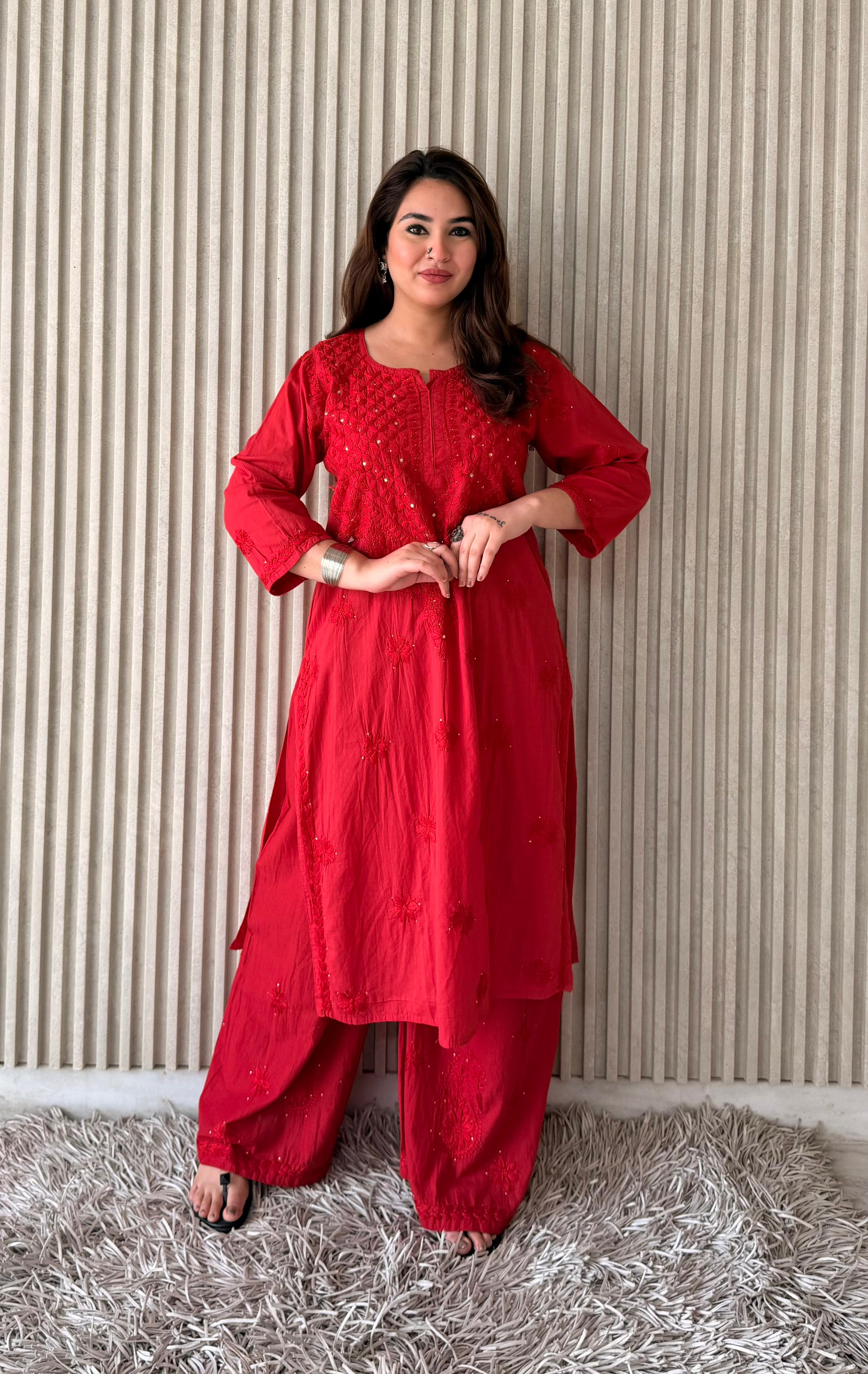 Mal Cotton Kurti Plazzo Set