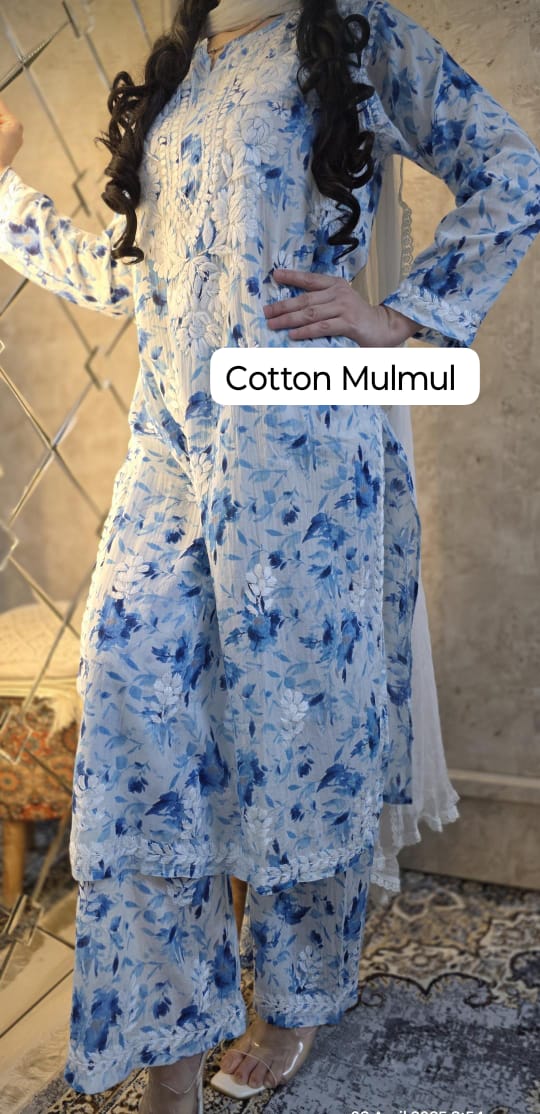 Printed Cotton Mulmul Set