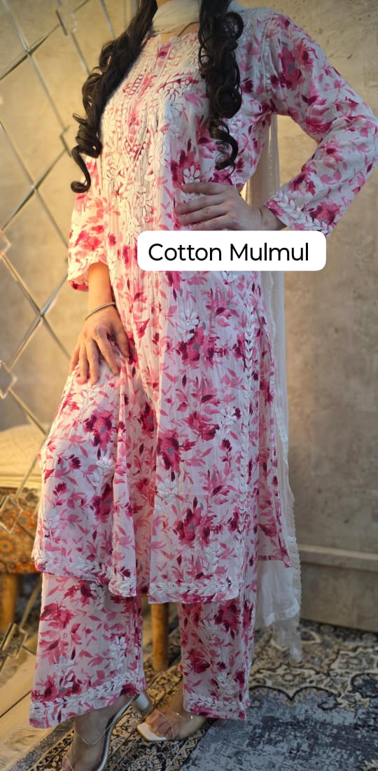 Printed Cotton Mulmul Set