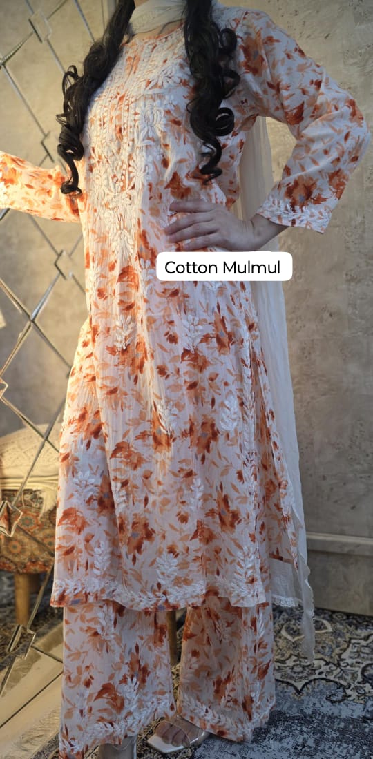 Printed Cotton Mulmul Set