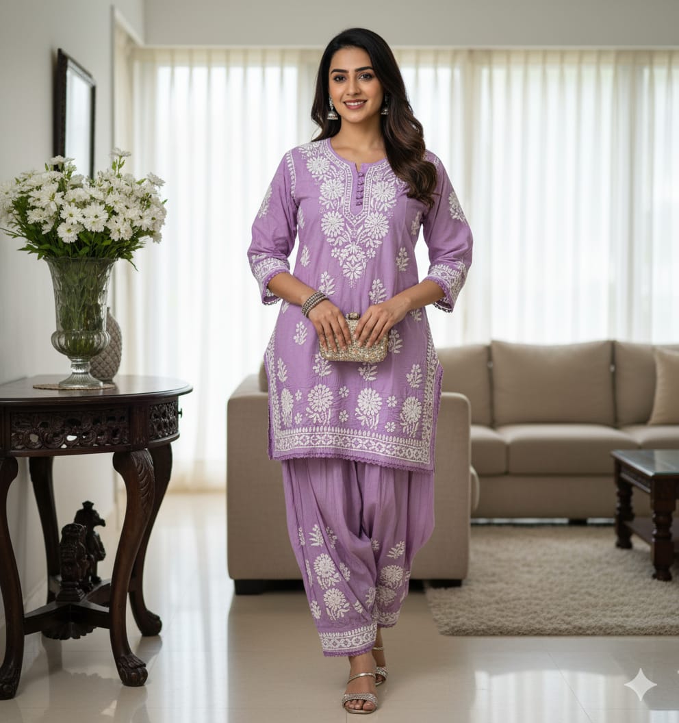 Chanderi Afghani Set