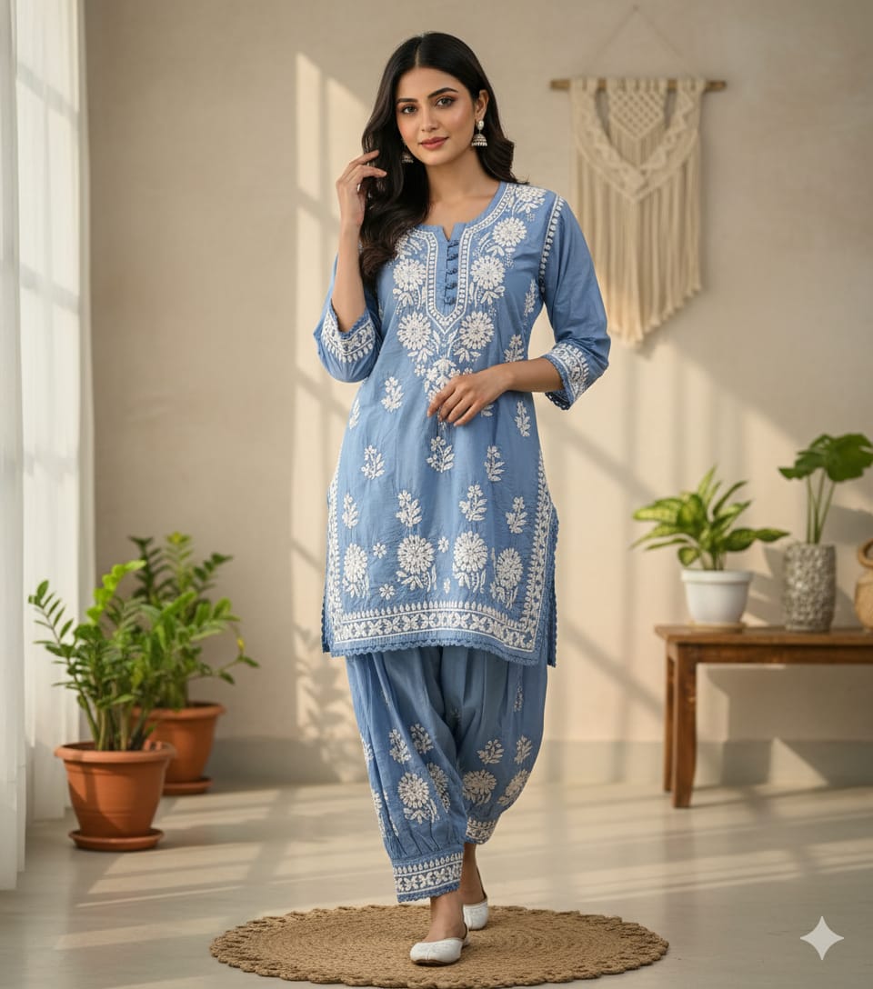 Chanderi Afghani Set