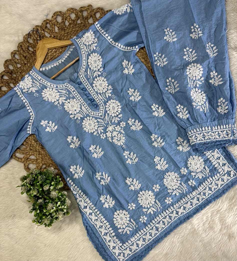 Chanderi Afghani Set