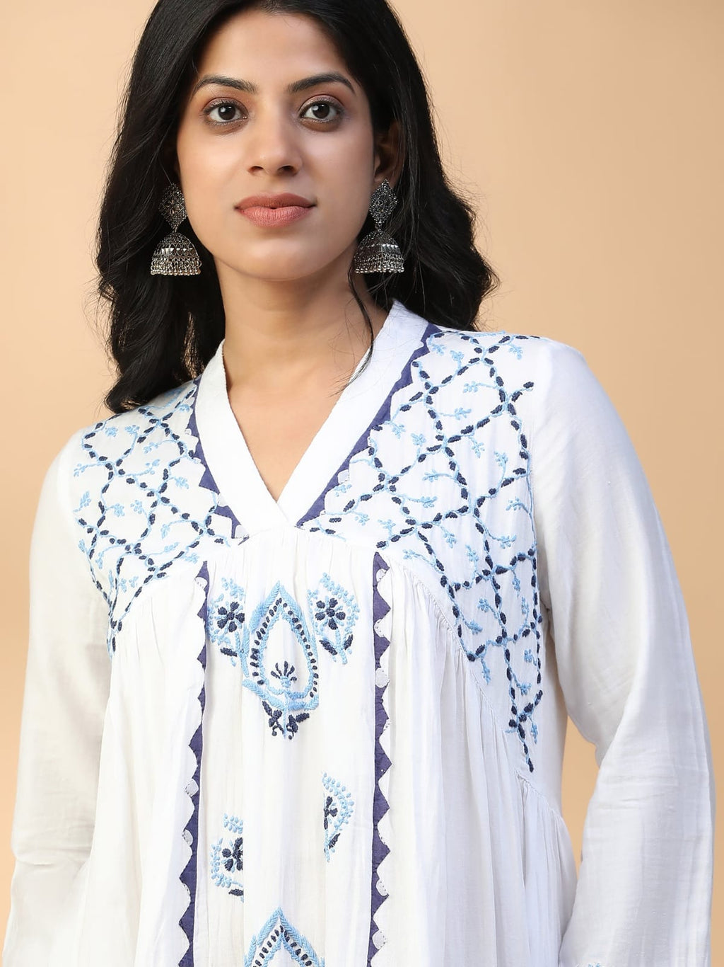 Lucknowi Chikankari Pure Mul Cotton Co-ord Set