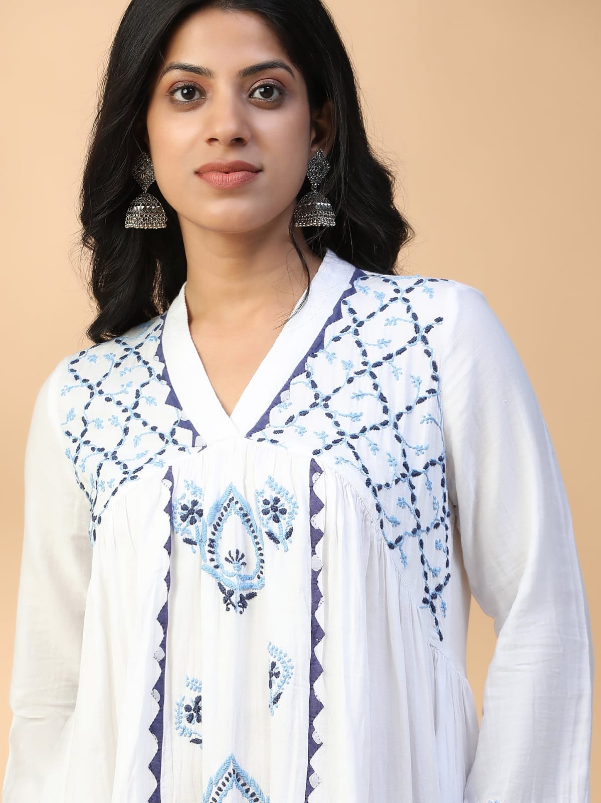 Lucknowi Chikankari Pure Mul Cotton Co-ord Set