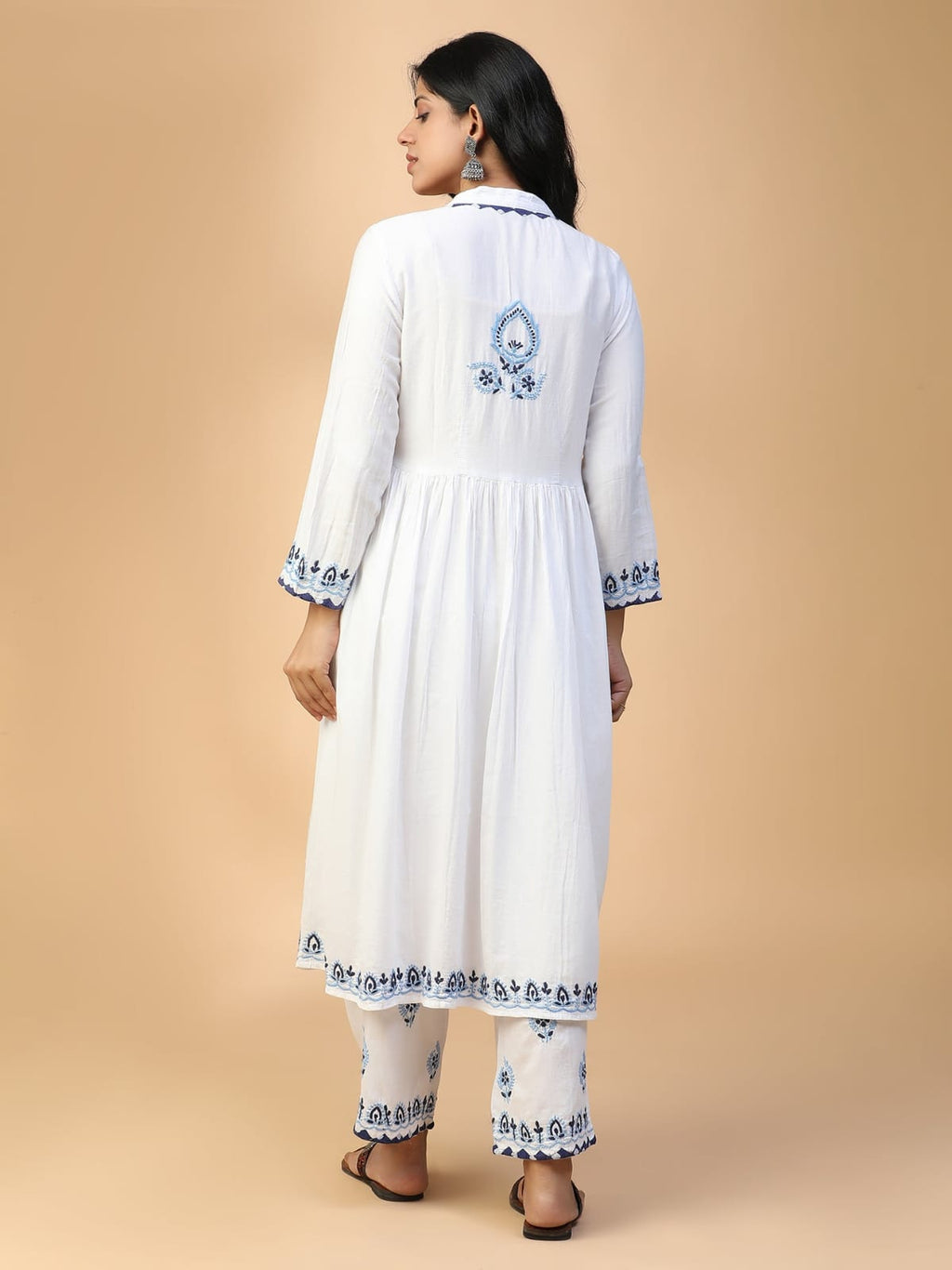 Lucknowi Chikankari Pure Mul Cotton Co-ord Set