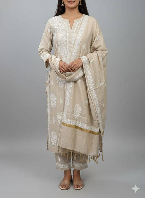 Banarsi Tissue Kurti Pant Dupatta Set