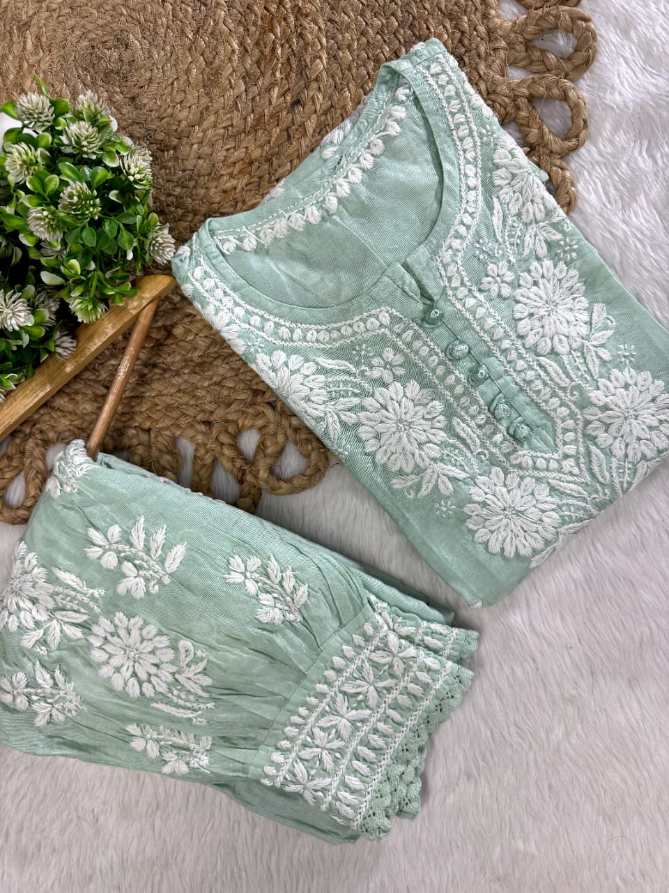 Chanderi Afghani Set