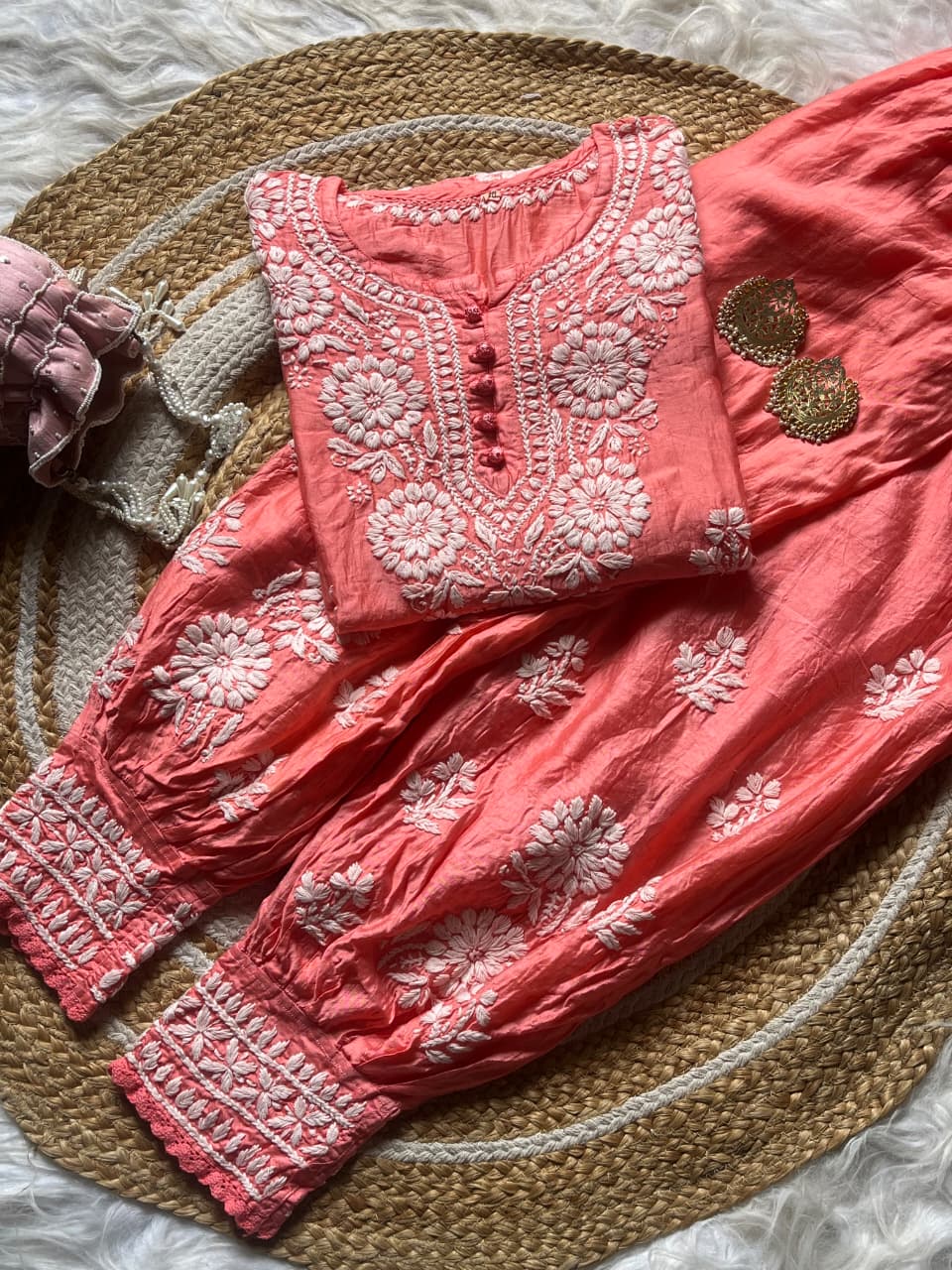 Chanderi Afghani Set