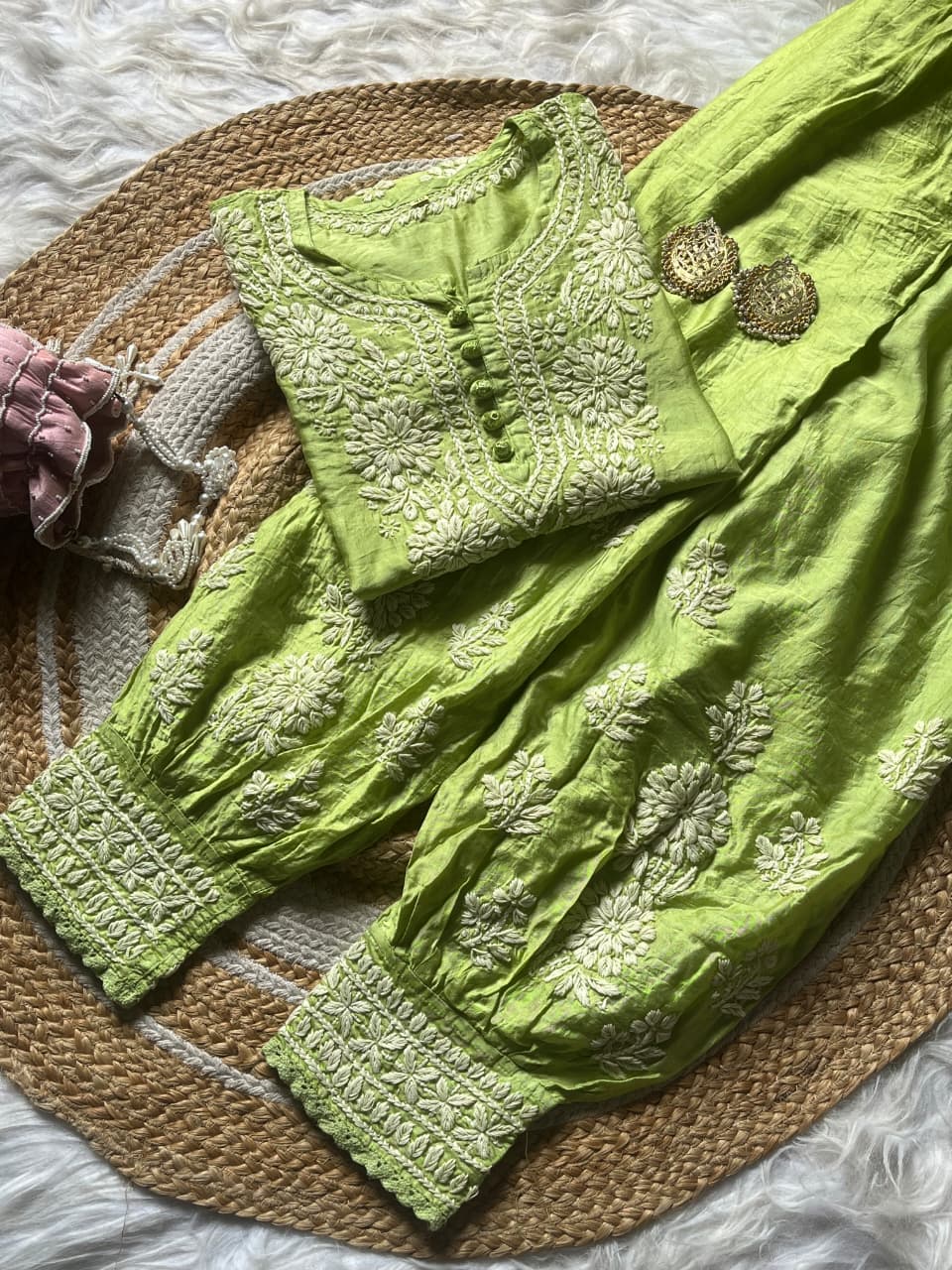 Chanderi Afghani Set