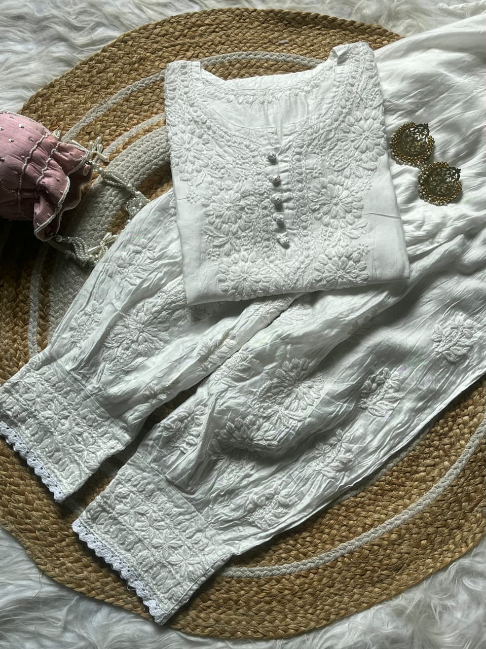 Chanderi Afghani Set