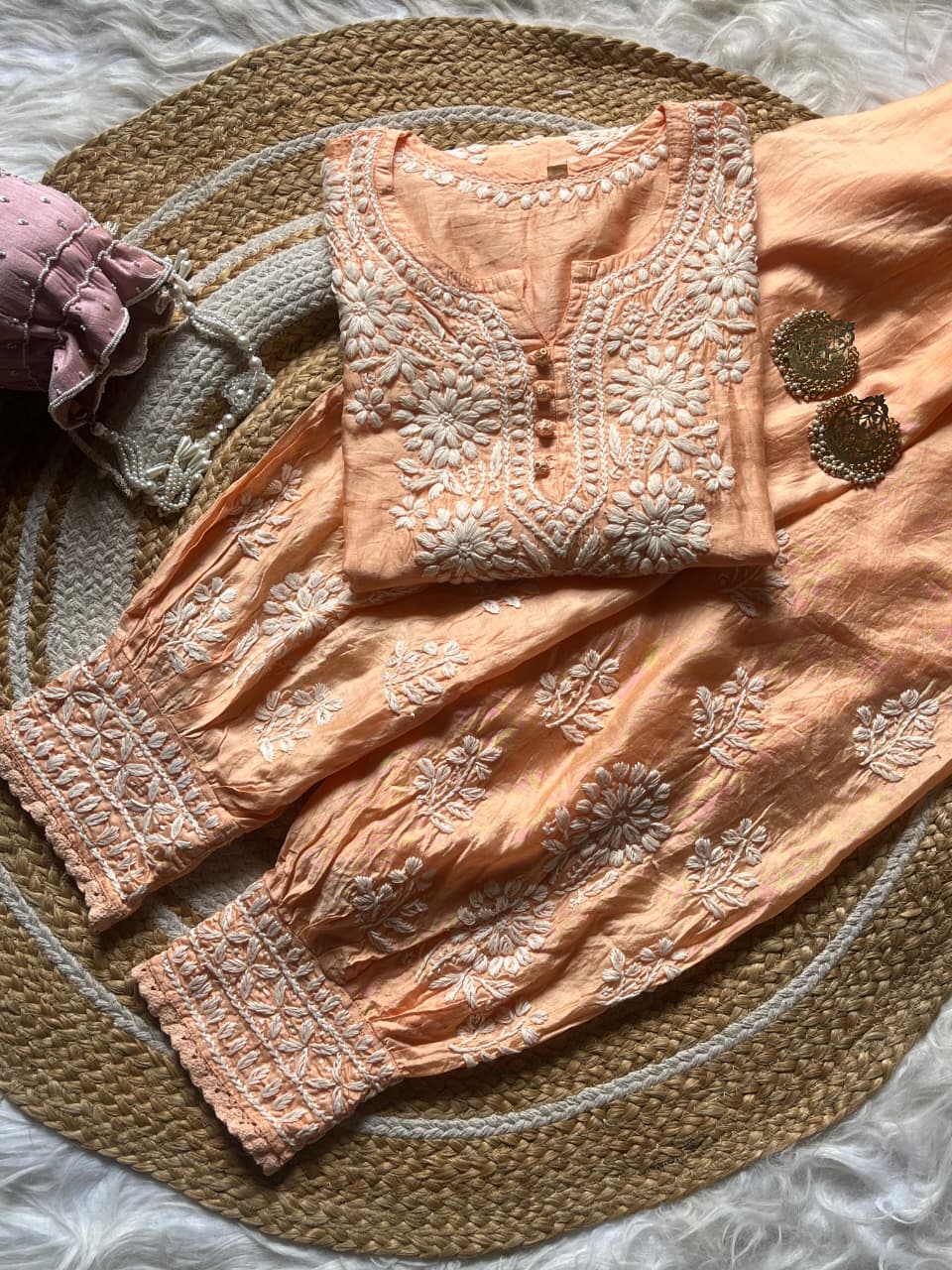 Chanderi Afghani Set