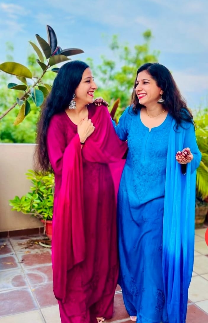 Sufi Soft Rayon 3 Pc Set-Dual Shade BLUE