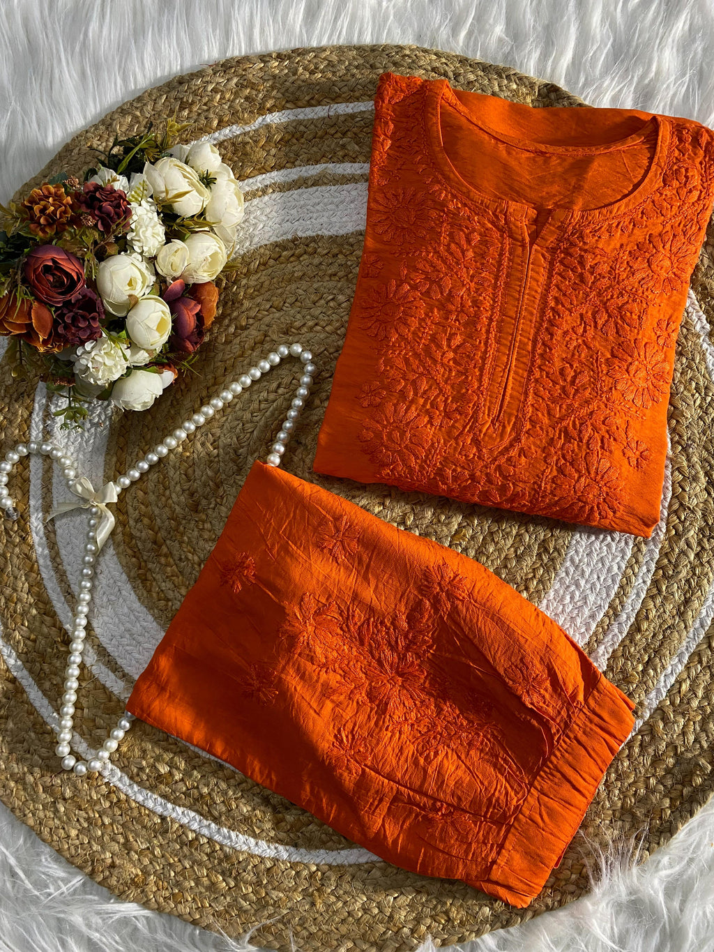 Chanderi  Kurti with Afghani Salwar Set