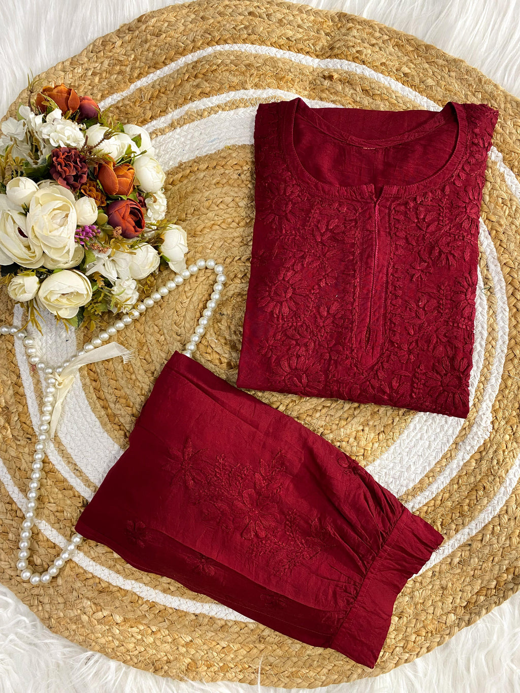 Chanderi  Kurti with Afghani Salwar Set