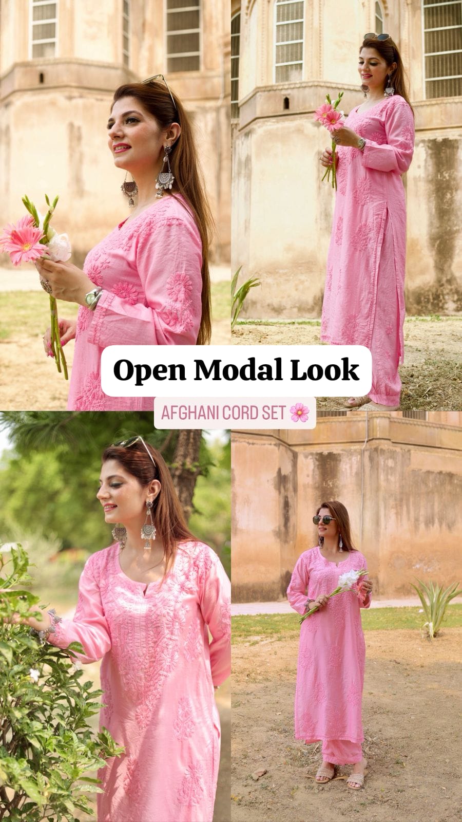 Chanderi  Kurti with Afghani Salwar Set