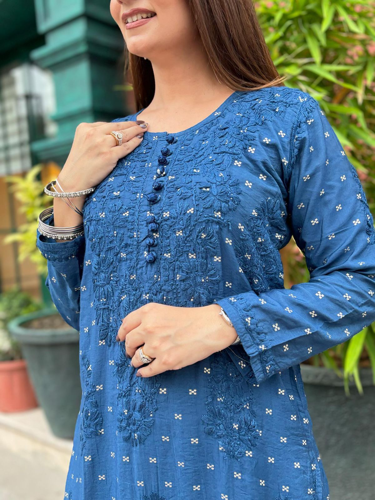 Self Bootie Chanderi Silk  Cord Set – Kurti & Plazo