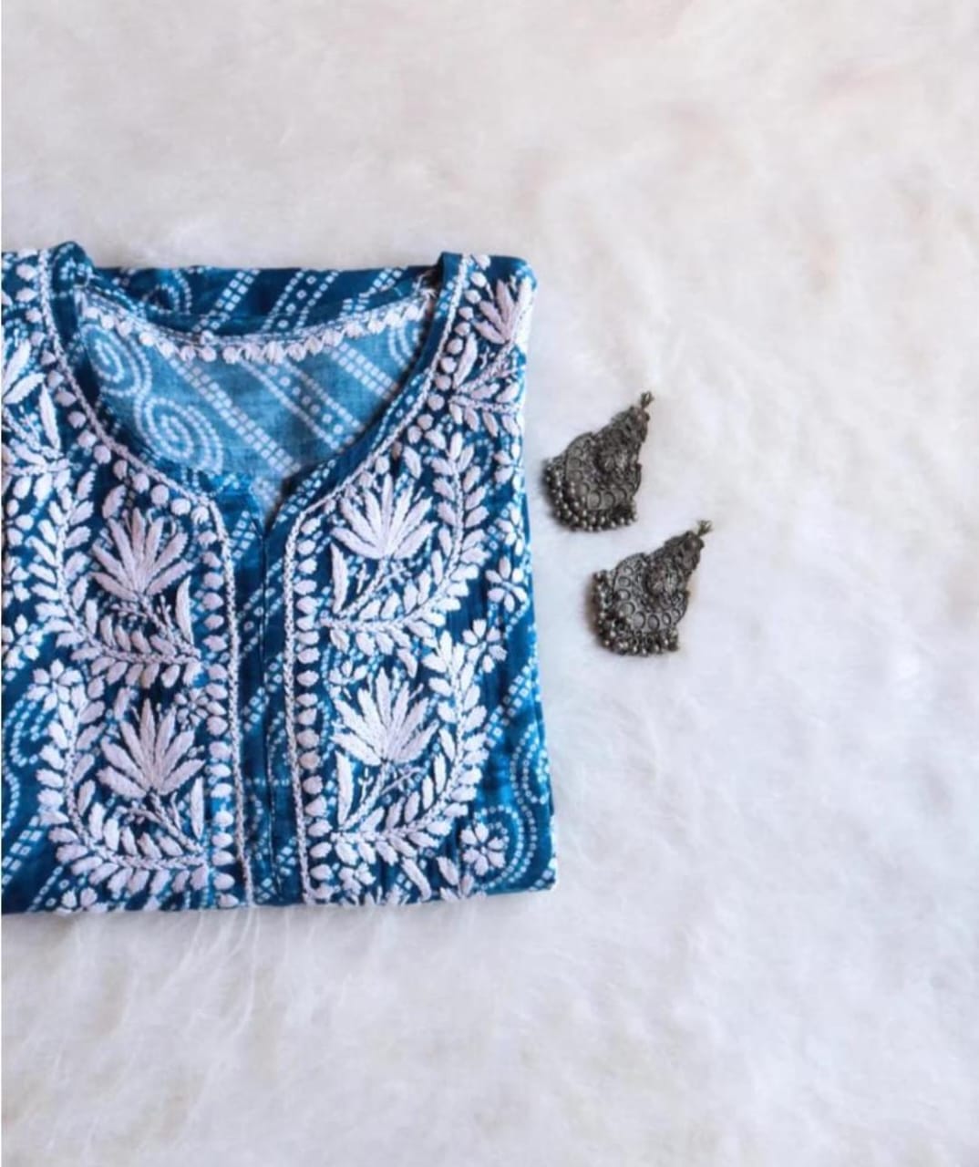 Lehriya Cotton Rayon Kurti-Blue